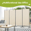 (Beige) Angel Living 4 Panels Foldable Room Divider 4
