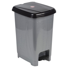 (Grey) 15L Slim Foot Pedal Rubbish Bin Trash Garbage Can Waste Basket With Insert & Lid