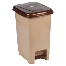 (Cappuccino) 15L Slim Foot Pedal Rubbish Bin Trash Garbage Can Waste Basket With Insert & Lid