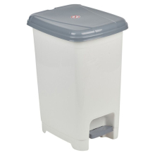 (White) 15L Slim Foot Pedal Rubbish Bin Trash Garbage Can Waste Basket With Insert & Lid