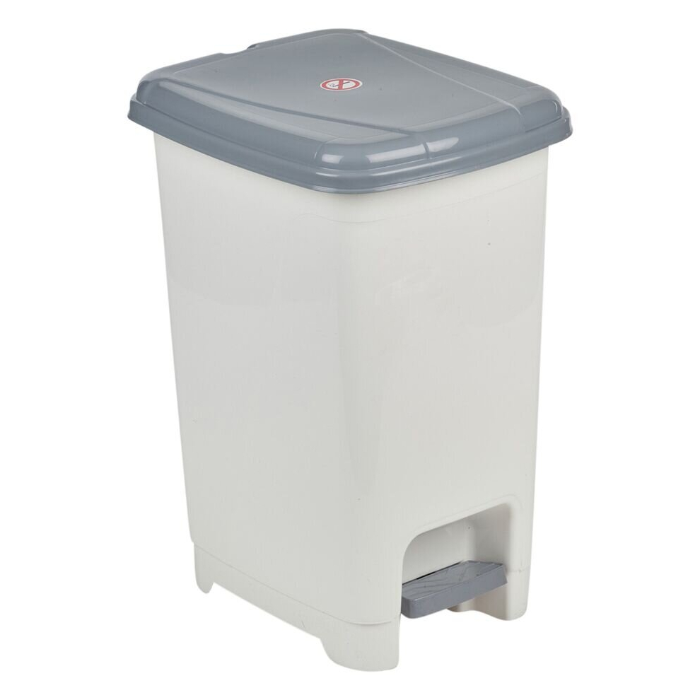 Urbn Living (White) 15L Slim Foot Pedal Rubbish Bin Trash Garbage Can Waste Basket With Insert & Lid White