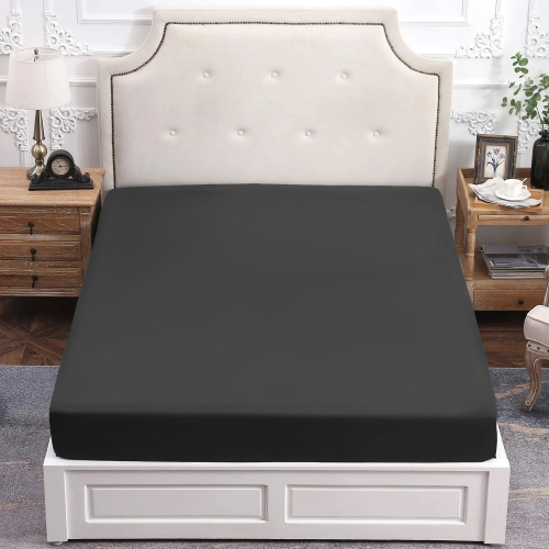 (DOUBLE, CHARCOAL) Extra Deep Fitted Sheet For Single Double King Bed 1