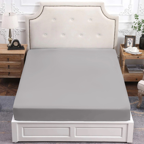 (KING, GREY) Extra Deep Fitted Sheet For Single Double King Bed 2