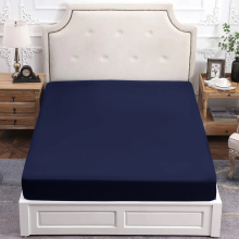 (SINGLE, NAVY) Extra Deep Fitted Sheet For Single Double King Bed