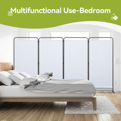 (Natural) Angel Living 4 Panels Foldable Room Divider 2