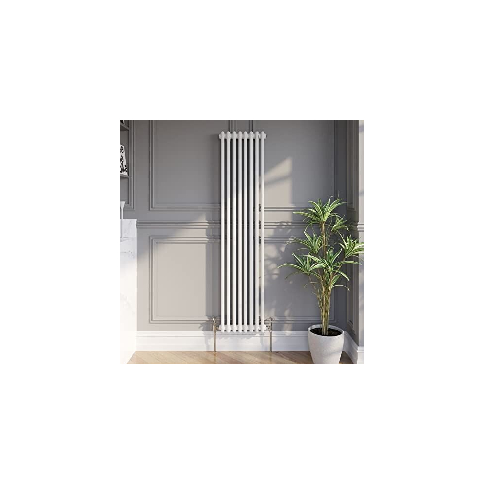 Traditional Colosseum Vertical Double Bar Column Radiator 1800 X 380Mm White 5056696052989
