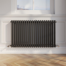 Traditional Colosseum Horizontal Double Bar Column Radiator 600x1010mm Black