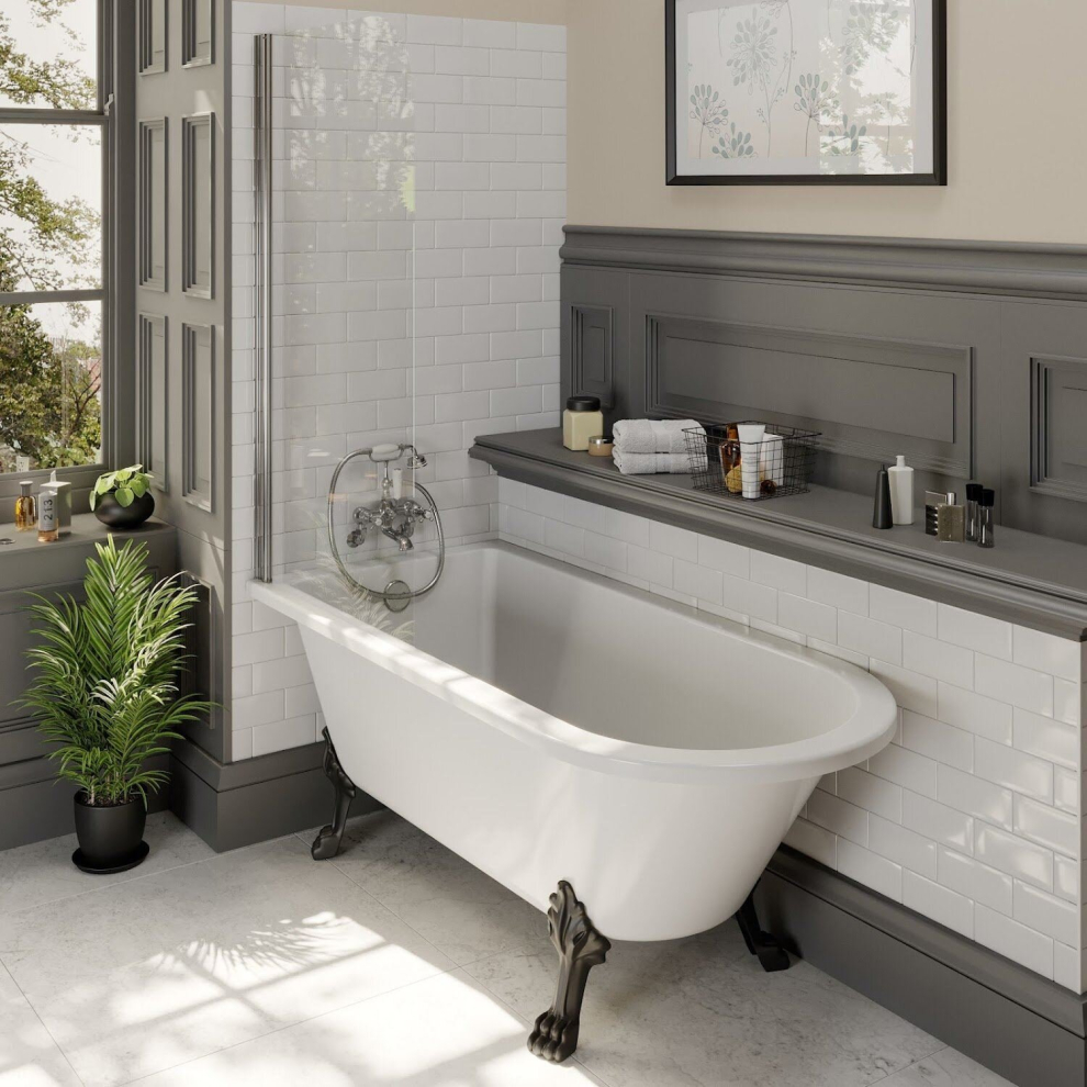 Freestanding 1500Mm Bath Tub Traditional Single Ended Bathroom Dragon Feet 5056696052286