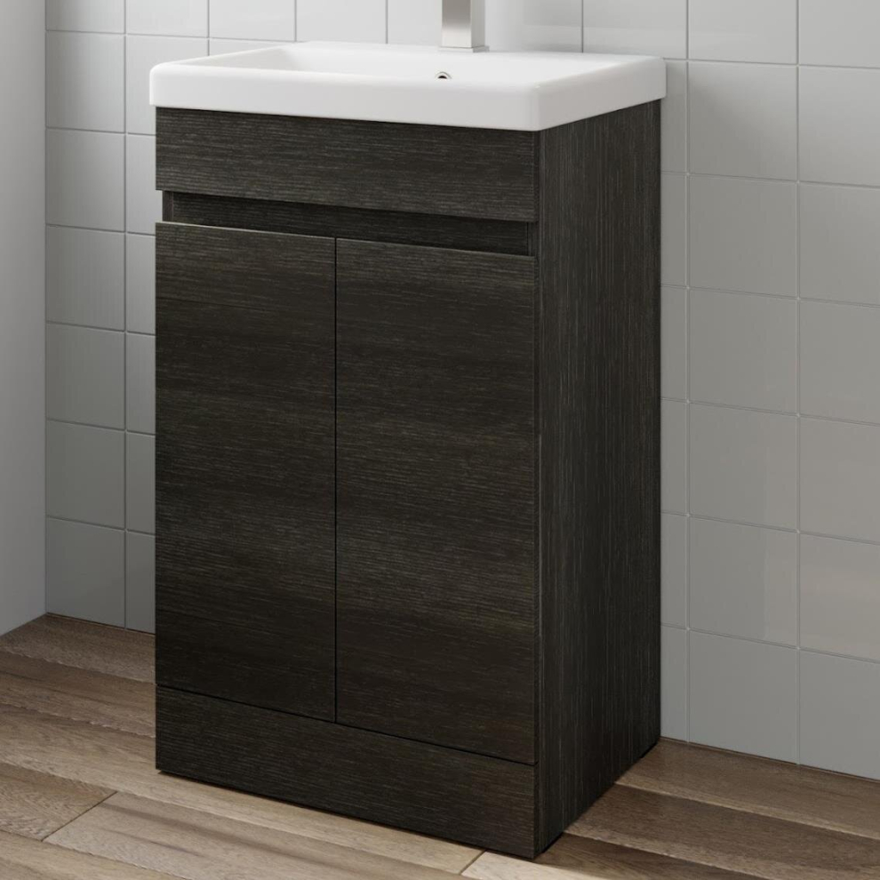 Artis Flat Pack Charcoal Grey Free Standing Vanity Unit & Basin - Doors 500mm