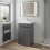 Artis Flat Pack Grey Gloss Free Standing Vanity Unit & Basin - Doors 500mm 4