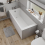 Bathroom Single Ended 1700x700mm Square Bath Side End Panel Acrylic White Modern 1
