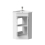 Bathroom Floor Standing Corner Vanity Unit White Gloss Double Door Flat Pack 4