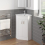 Bathroom Floor Standing Corner Vanity Unit White Gloss Double Door Flat Pack 1