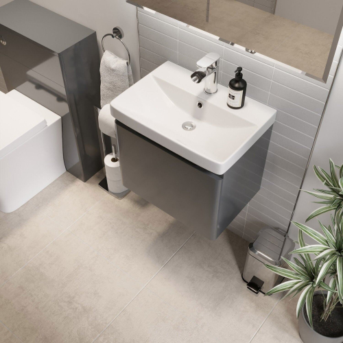 Regis Grey Wall Hung Vanity Unit - 500mm Width 1