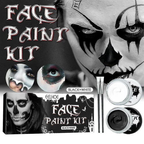Halloween Cosplay White Black Face Body Paint Special Effects Horror