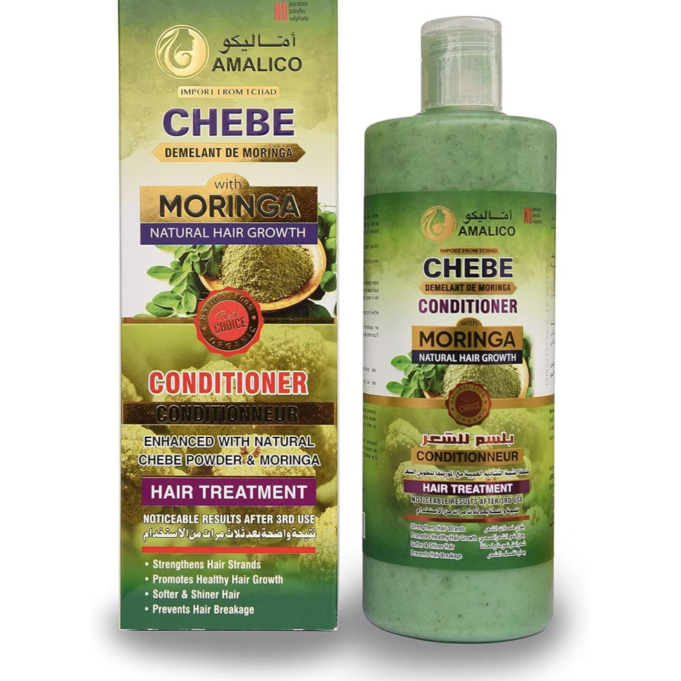 Moringa Conditioner With Chebe Powder Nourishing Formula for Vibrant and Strong Hair - 500ml