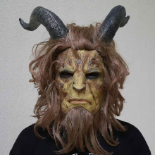 Movie Beauty And The Beast Cosplay Mask Helmet Full Face Muffle Wig Chrismas Mask Carnival Festival Party Costume Props High Quality
