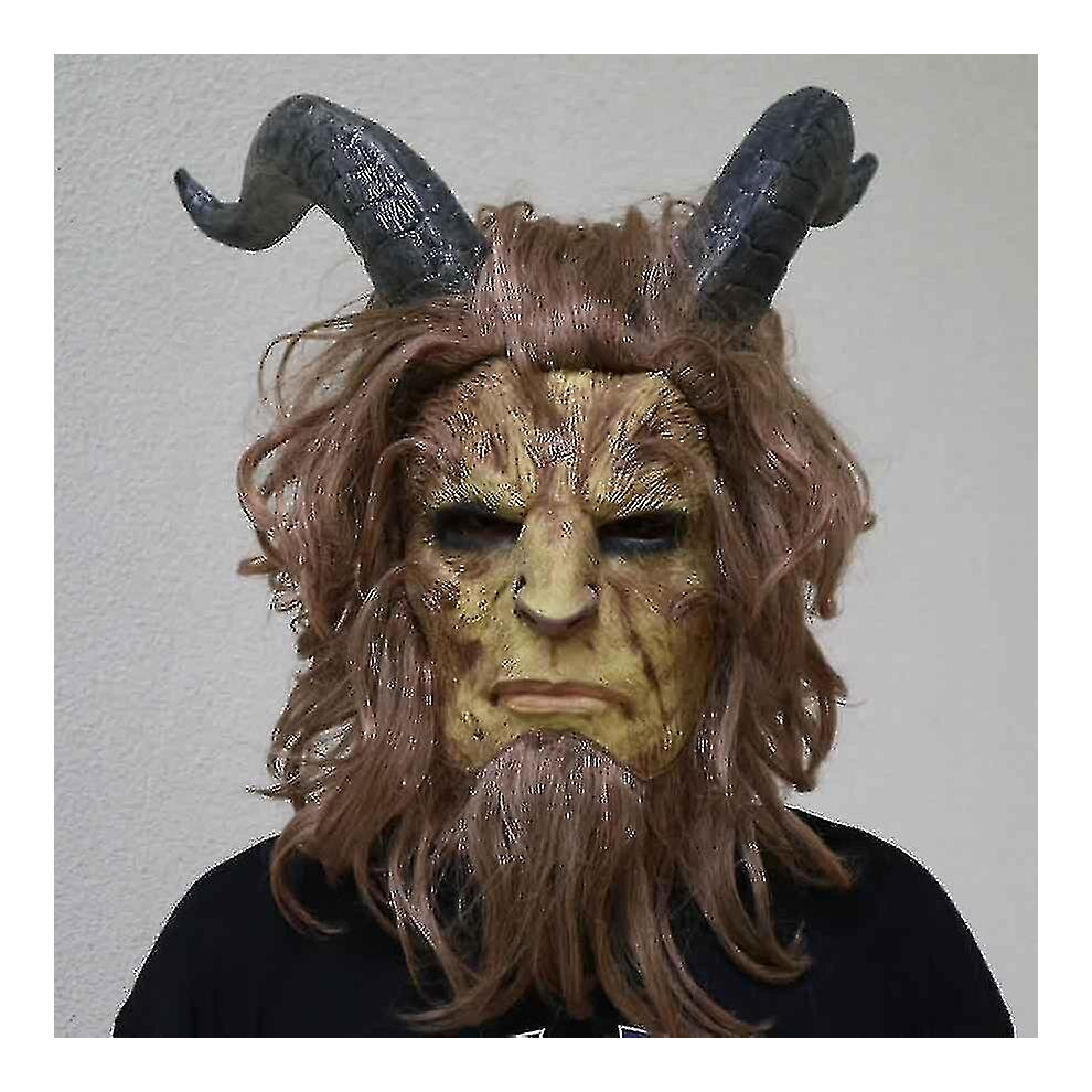 Movie Beauty And The Beast Cosplay Mask Helmet Full Face Muffle Wig Chrismas Mask Carnival Festival Party Costume Props High Quality