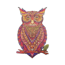 (A5) A3/A4/A5 Wooden 3D Owl Pattern Puzzle Colorful Mysterious Charming Early Education Puzzle Art Toys Gifts for Childrens Adults