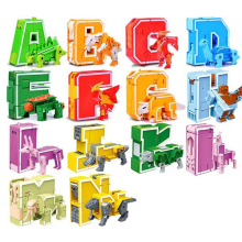 (I) DIY Puzzle Educational Toys English Letter Transformation Alphabet Dinosaur Robot Animal Kids Toy Gift For Children