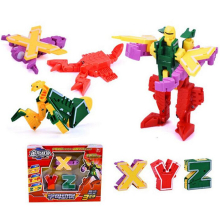(D) DIY Puzzle Educational Toys English Letter Transformation Alphabet Dinosaur Robot Animal Kids Toy Gift For Children