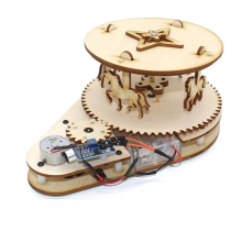 DIY 3D Wooden Voice Controlled Carousel Experiments Science Kit Puzzle Stem Toys Sensing Learning Cultivate Exploration for Childrens