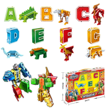 (C) DIY Puzzle Educational Toys English Letter Transformation Alphabet Dinosaur Robot Animal Kids Toy Gift For Children