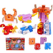 (F) DIY Puzzle Educational Toys English Letter Transformation Alphabet Dinosaur Robot Animal Kids Toy Gift For Children