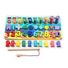 5 in 1 Math Toys Desktop Fishing Game Early Learning Educational Puzzle Toys Alphabet and Number Puzzle Teaching Challenge Young Minds Supplies
