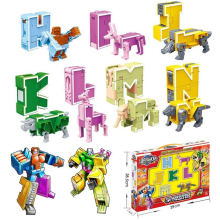 (G) DIY Puzzle Educational Toys English Letter Transformation Alphabet Dinosaur Robot Animal Kids Toy Gift For Children