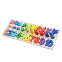 Educational Counting Geometry Wooden Toys 3 in 1 Board Math Learning Preschool Early Educational Puzzle Toys