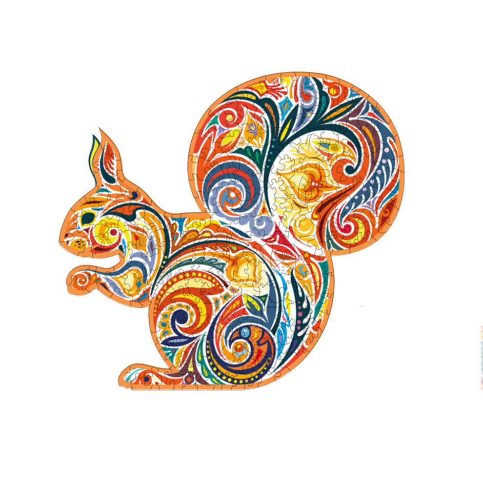 Photos - Jigsaw Puzzle / Mosaic (A4) A3/A4/A5 Wooden Squirrel Pattern Puzzle Colorful Mysterious Charming Early Education Puzzle Art Toys Gifts for Children