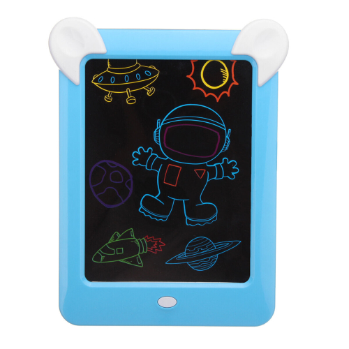(Blue) 3D Magic Drawing Pad Children's Brain Development Puzzle Board With Light