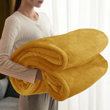 (Super King Yellow Blanket) Yellow Blankets Throw Sofa Bed Warm Fleece Blanket