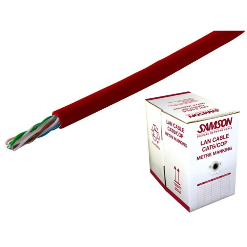 Samson 305m Samson CAT6 Pure Copper LSZH RED Internal Network Cable HDBaseT Certified 1