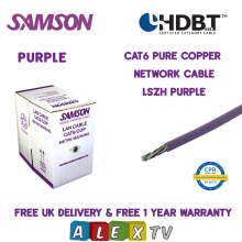 305m Samson CAT6 Copper LSZH PURPLE Internal Network Cable HDBaseT Certified