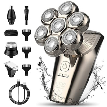 Head Shaver for Men, Mens Shavers Electric 5-in-1 Multifunctional Electric Head Shaver Wet/Dry 7D Rotary Shaver Mens