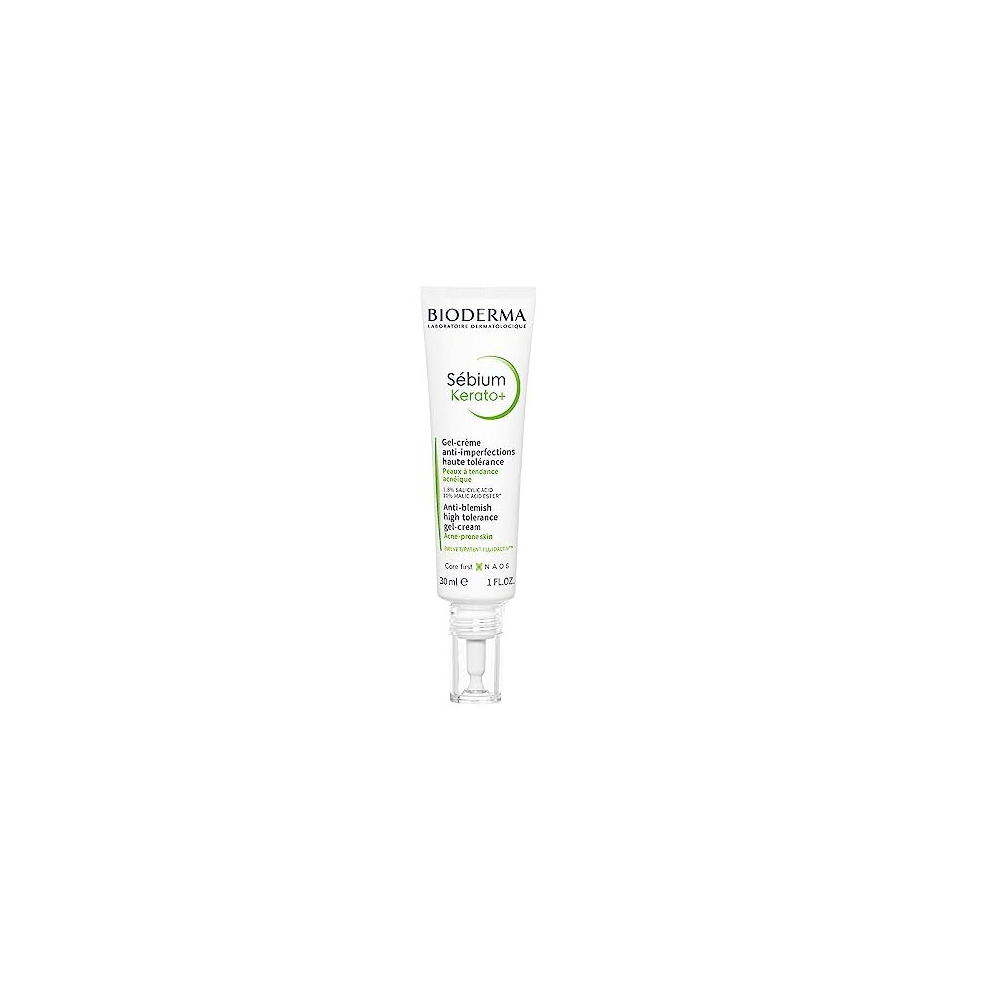 Bioderma Sébium Kerato + Anti-Blemish Gel For Acne Prone Skin - Hydrating Acne Treatment To Eliminate Pimples, Blackheads Cream