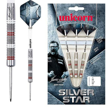 Steel Tip Darts Set | James 'The Machine' Wade Silver Star | 80% Natural Tungsten Barrels | 24 g