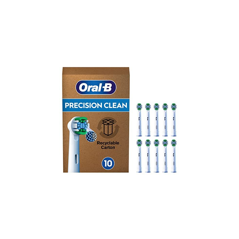 Oral-B Pro Precision Clean Electric Toothbrush Head, X-Shape And Angled Bristles For Deeper Plaque Removal, Pack Of 10