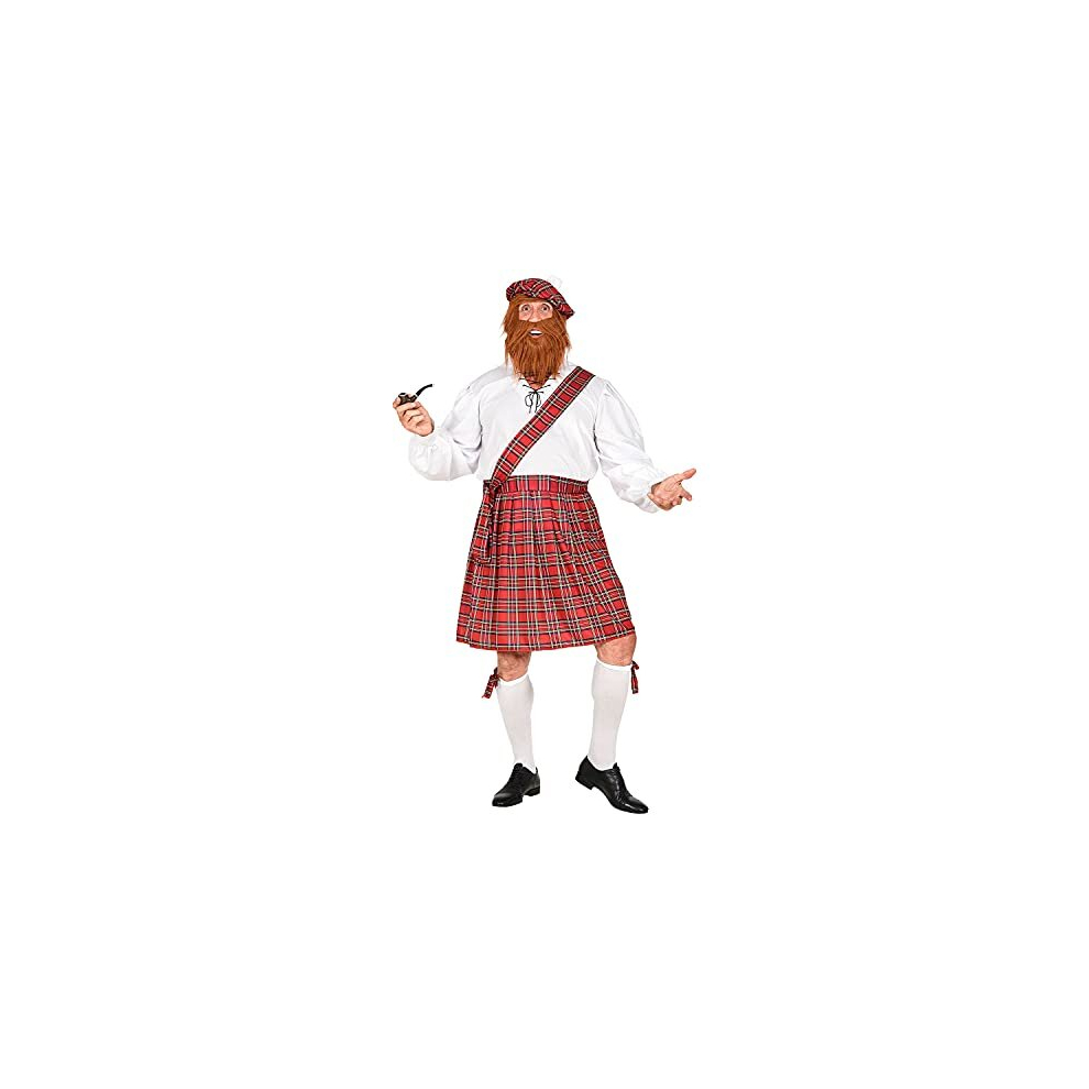 Widmann Cocky Scotsman Costume - Shirt, Kilt, Sash, Shorts With Phallus, Hat & Beard (M/L) - Model 60234 Not,Specified