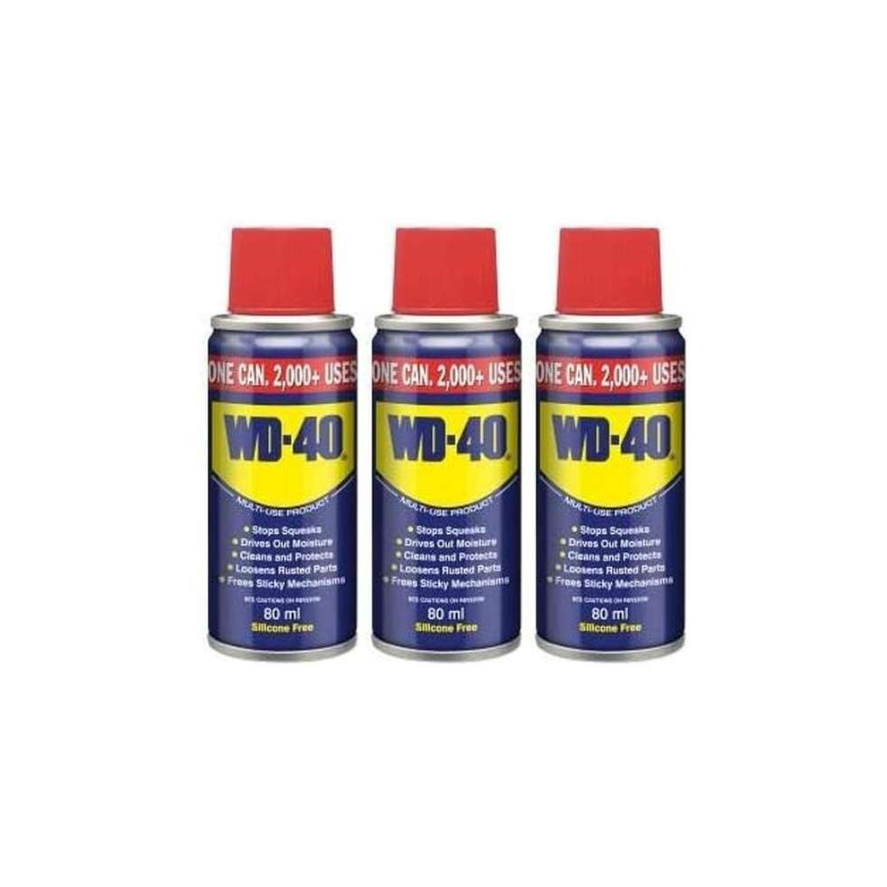 WD40 80ML Lubricant Spray (Pack of 3)