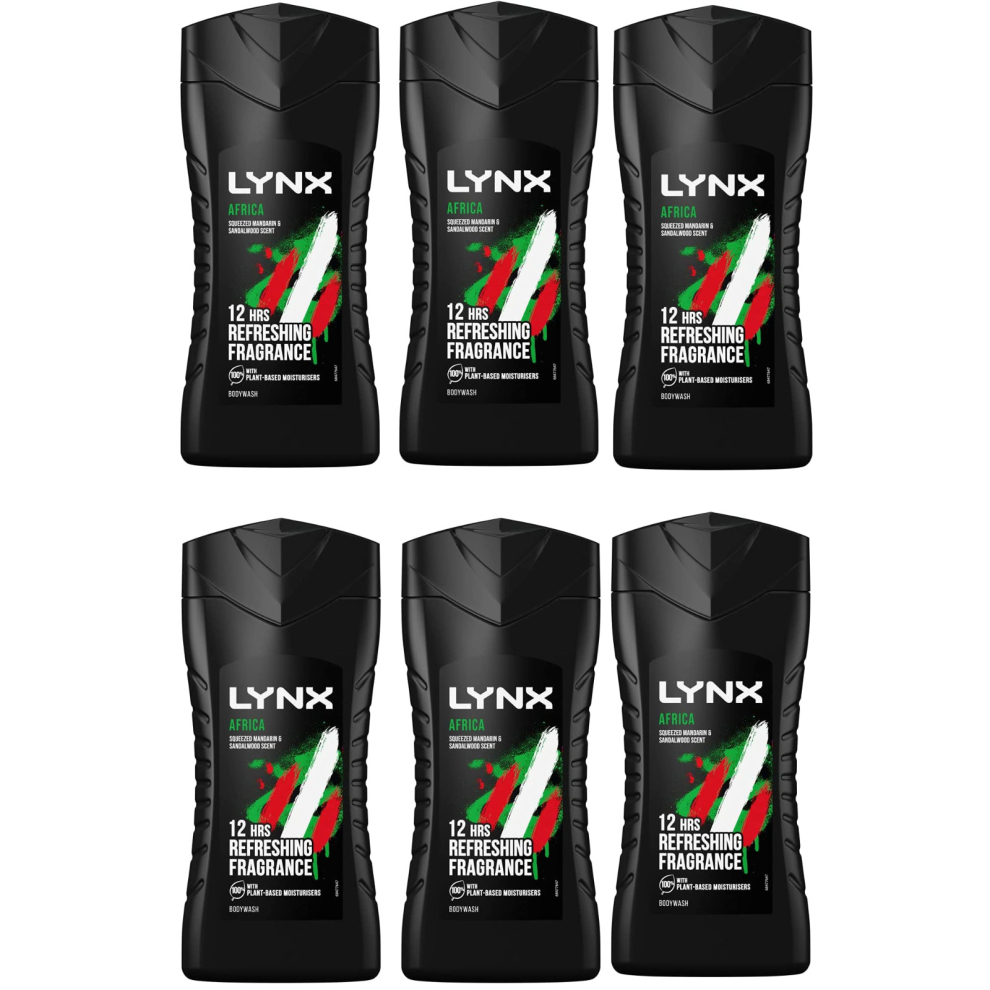 Lynx Africa Shower Gel, 250ml (Pack of 6)