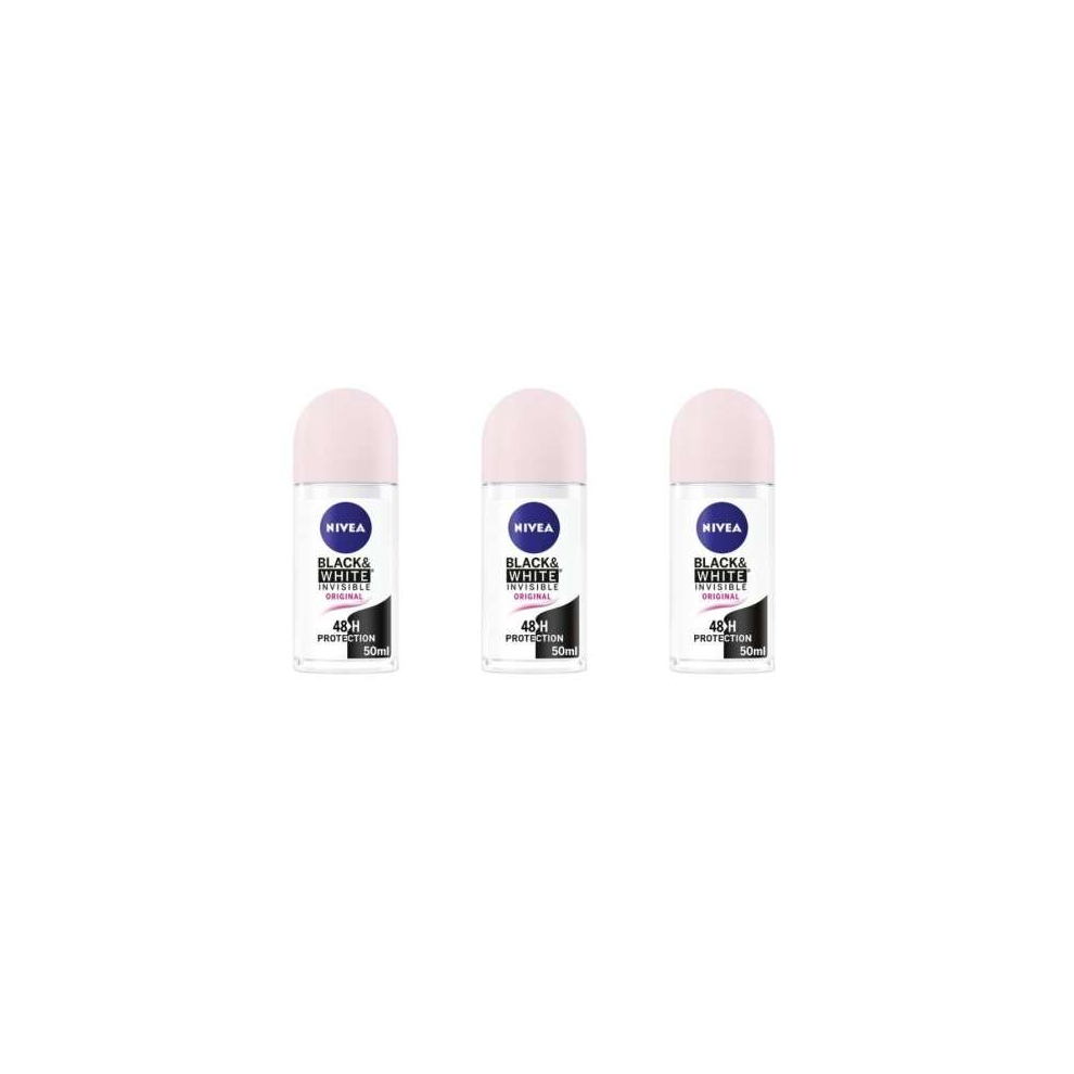 Nivea Roll On Black &White Female Clear 50ml (Pack of 3)
