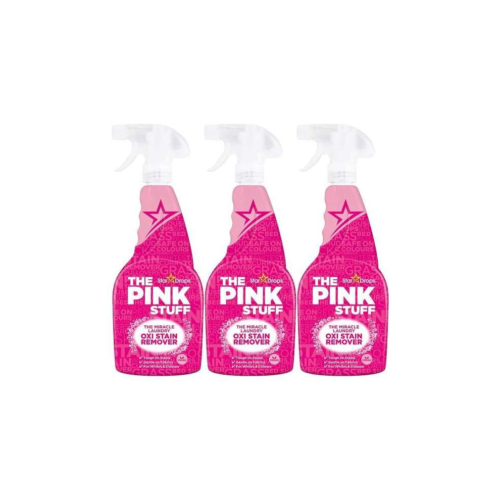 The Pink Stuff Miracle Laundry Oxi Stain Remover Spray - 500ml (Pack of 3)