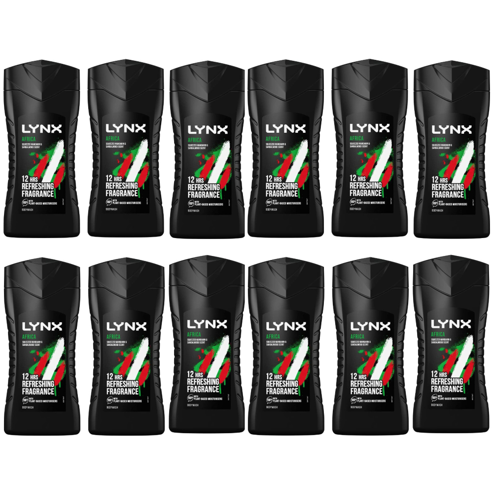 Lynx Africa Shower Gel, 250ml (Pack of 12)