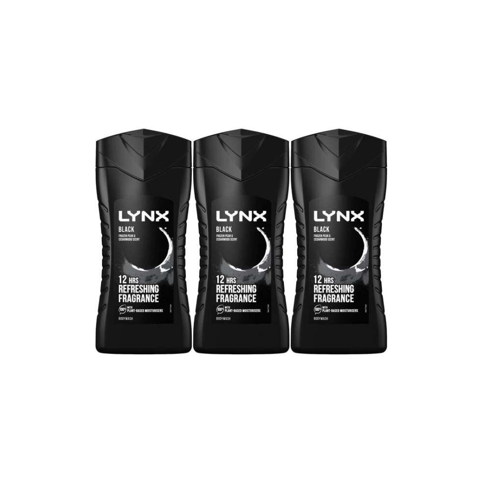 Lynx Black Shower Gel - 250ml (Pack of 3)