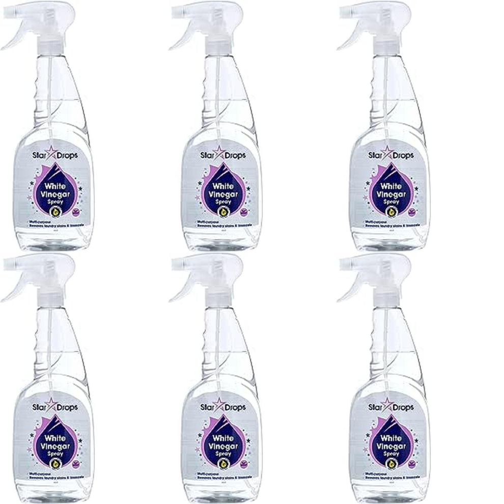 Stardrops White Vinegar Multi Surface Cleaner 750ml Spray Streak Free (Pack of 6)