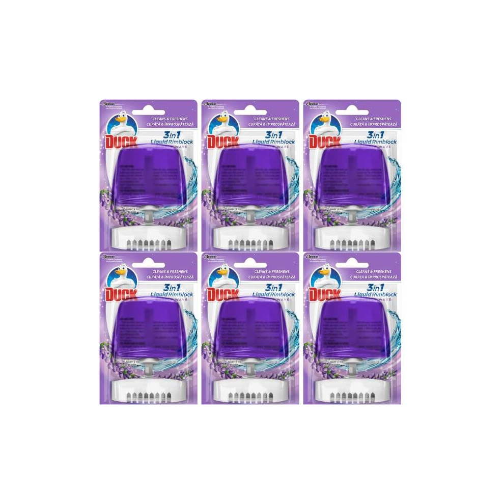 Toilet Duck Rimblock Holder Purple Wave, 55ml (Pack of 6)