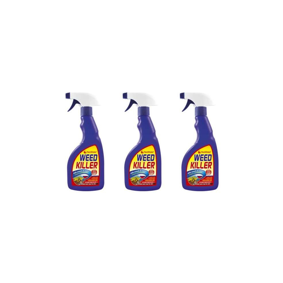 PestShield Weed Killer 500ml Trigger Spray  (BLUE BOTTLE) (Pack of 3)-image-OPC-PDC5CYN-NEW